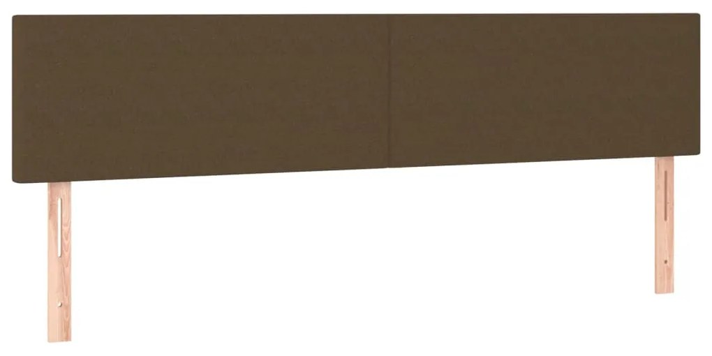 345827 vidaXL Горни табли за легло, 2 бр, тъмнокафяви 90x5x78/88 см, плат
