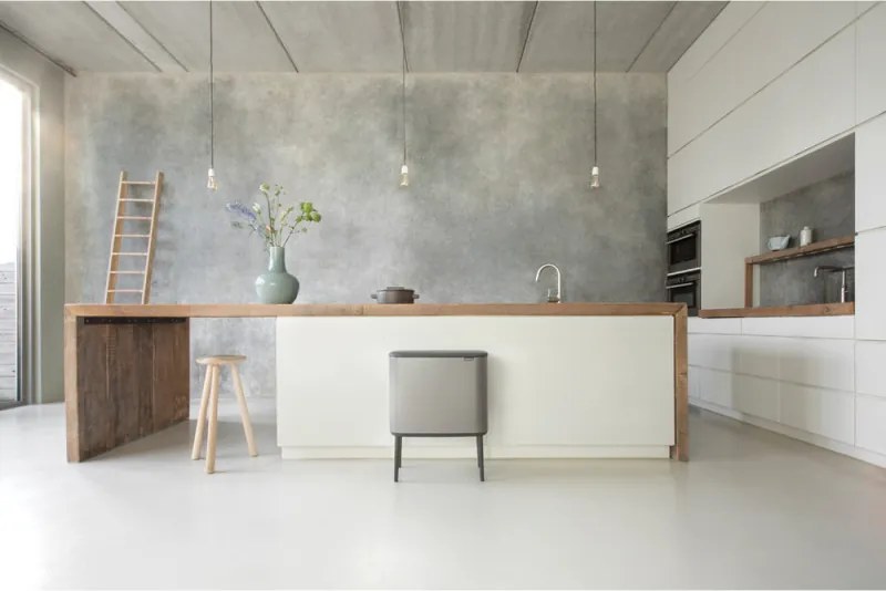 Кош за боклук Brabantia Bo Touch 651105, 36 л, Плавно и безшумно отваряне, Голям отвор, Сив