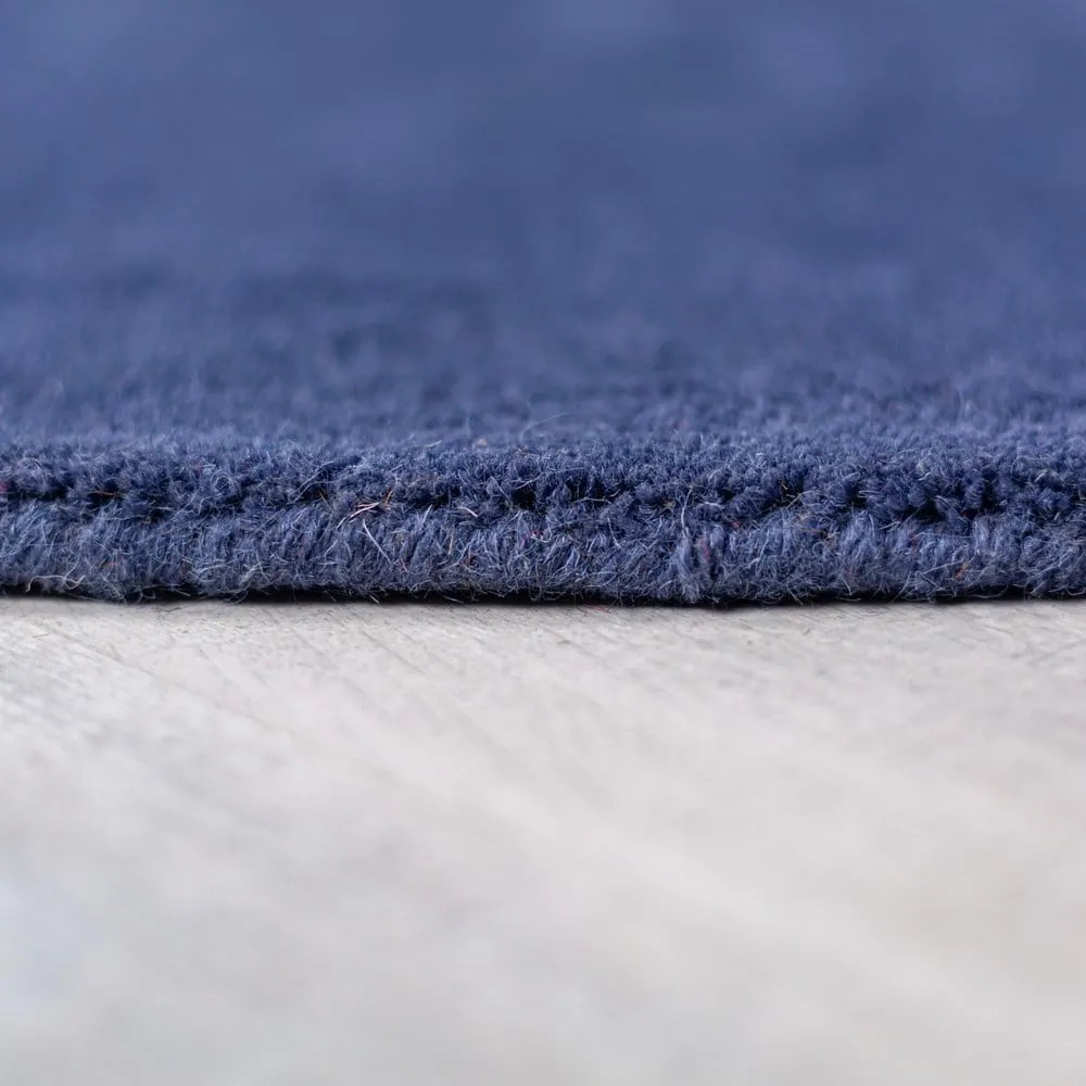 Син ръчно изработен вълнен кръгъл килим ø 150 cm Mia Segment – Flair Rugs