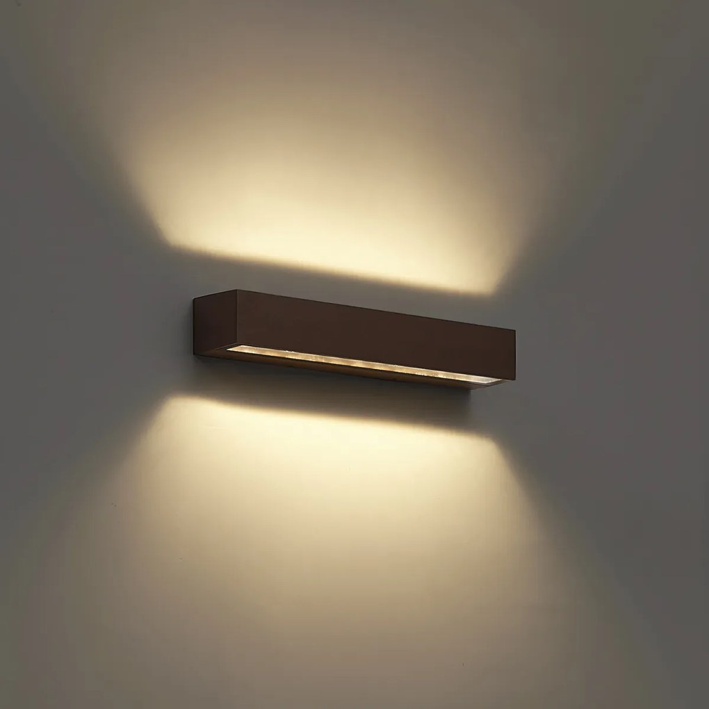 Индустриална външна стенна лампа ръждивокафява 38 см вкл. LED IP65 - Hannah