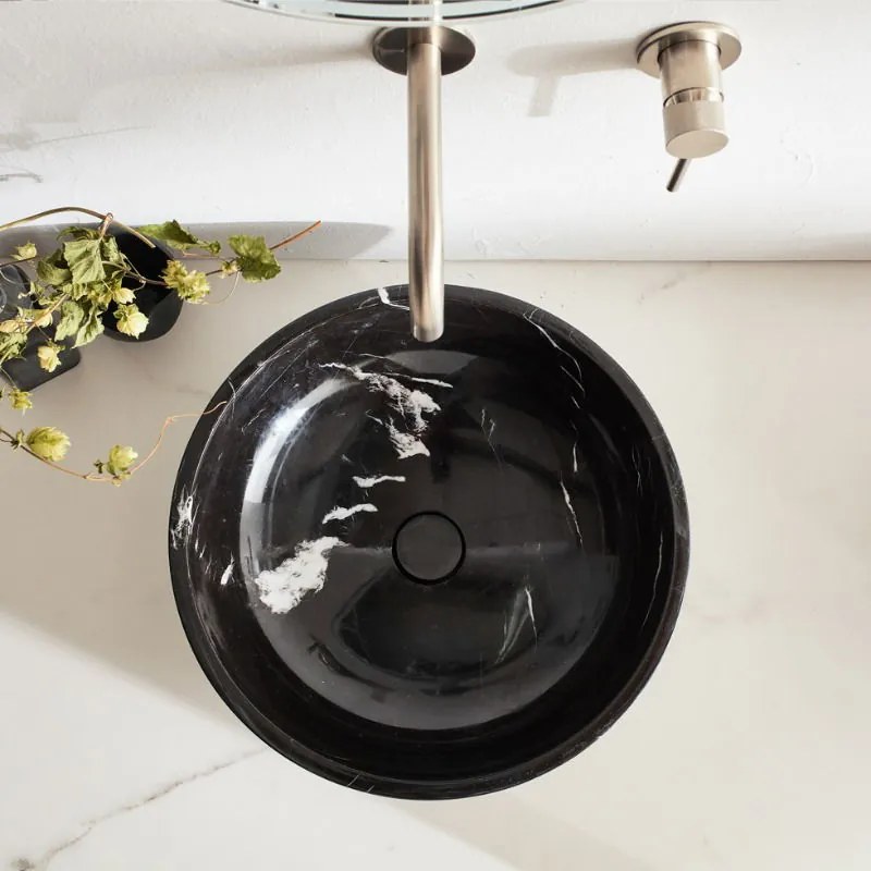 Мрамор мивка Fossil -Черен-Диаметър 45 см.