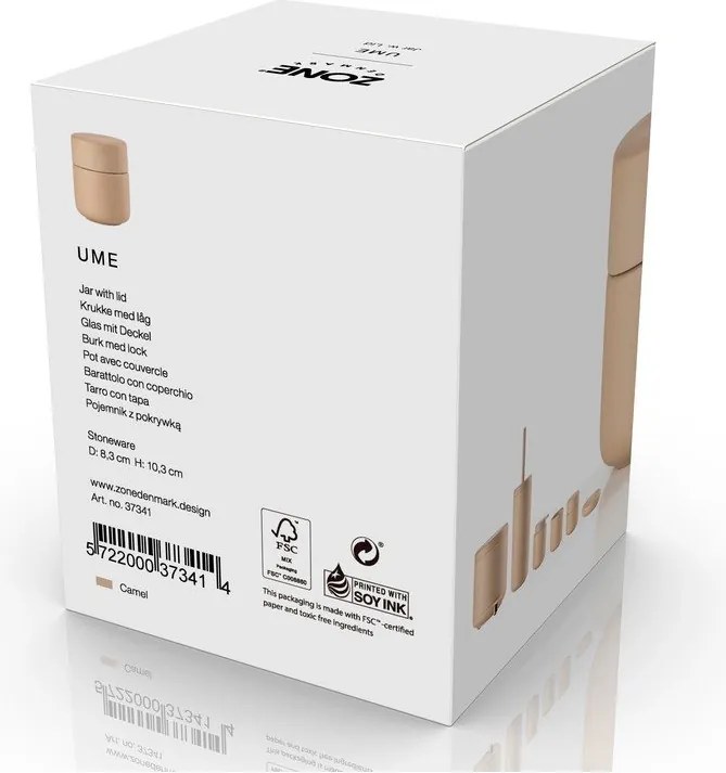 Бежов глинен органайзер за баня за памучни тампони Ume – Zone