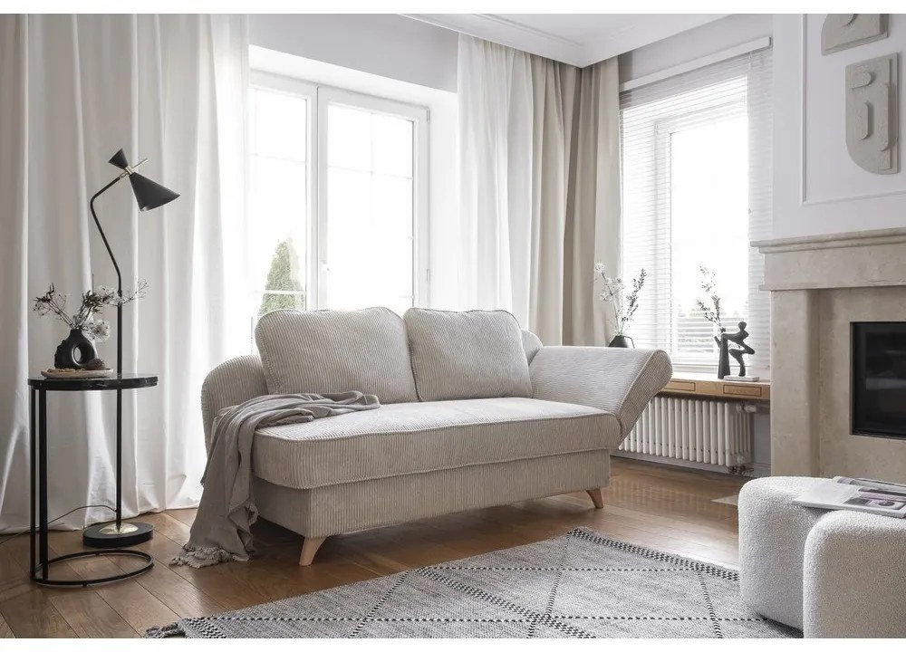 Бежов шезлонг от рипсено кадифе (десен ъгъл) Chic Charlotte – Miuform