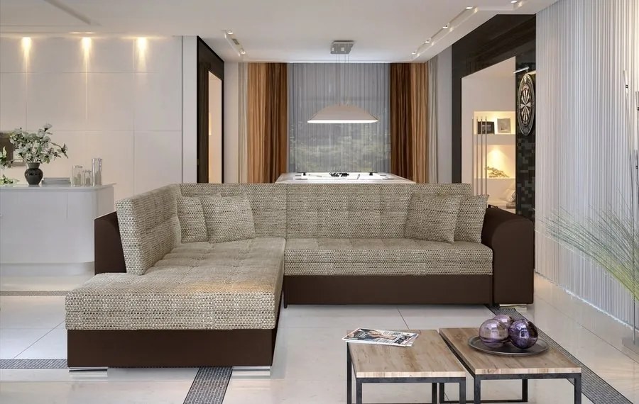 Ъглов диван Pueblo-Left-Brown-Beige