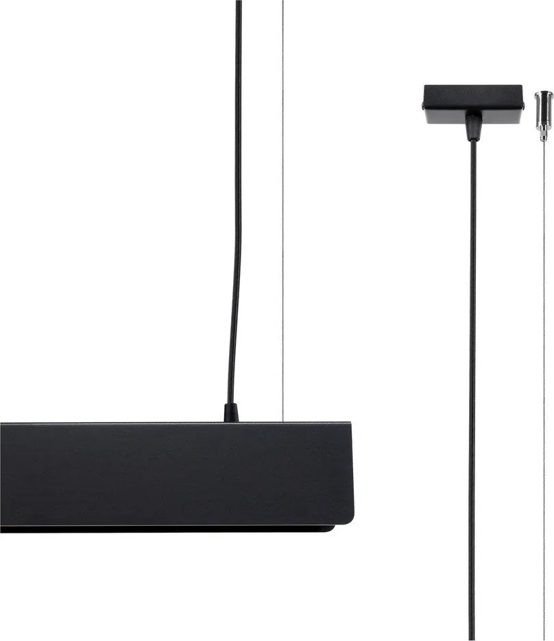 Черно метално LED висящо осветително тяло Nebula – Sollux