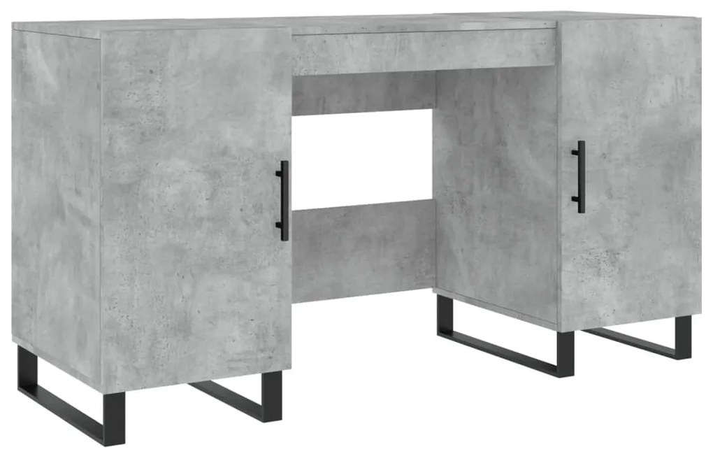 829576 vidaXL Бюро, бетонно сиво, 140x50x75 см, инженерно дърво