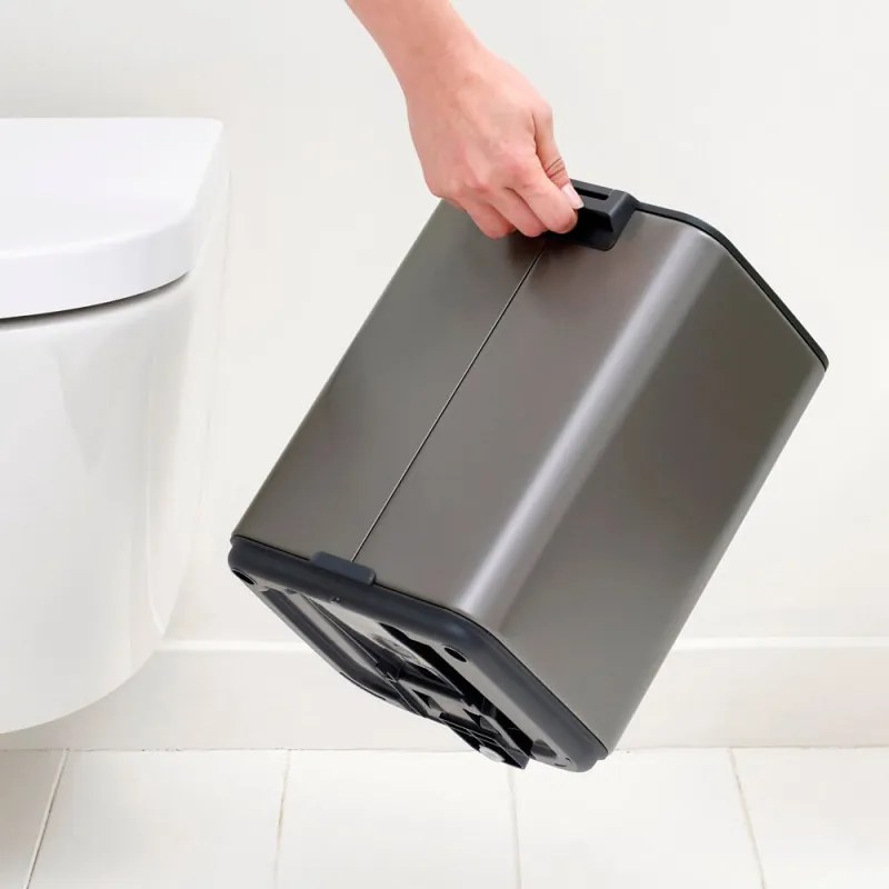 Кош за боклук Brabantia Bo Pedal 1010127, 7 л, Плавно затваряне, Гумирана основа, Тъмносив