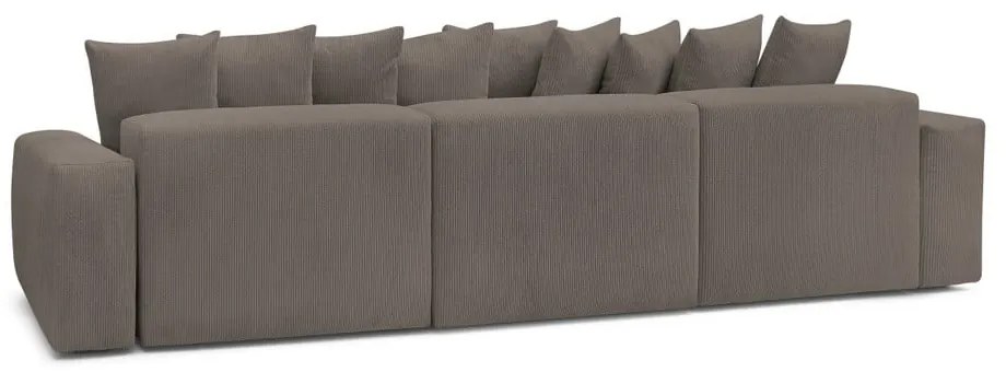 Сиво-кафяв ъглов диван от рипсено кадифе Voltaire – Bobochic Paris