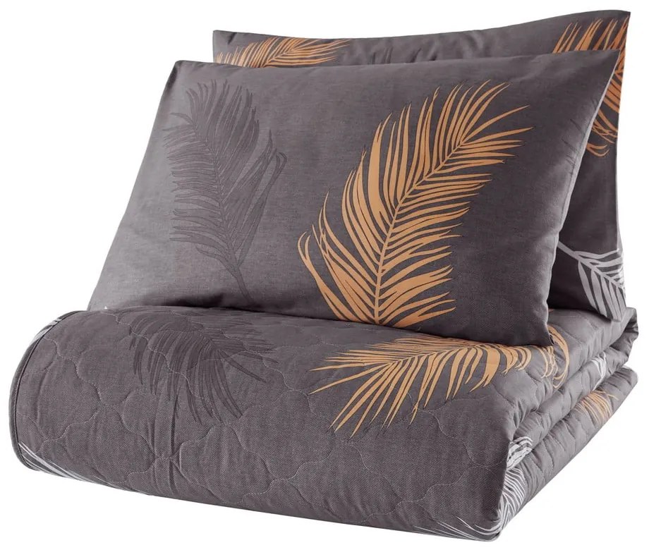 Сиво комплект шалте и калъфка за възглавница от памук Renforcé 200x220 cm Olivia – Mijolnir