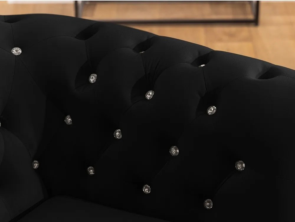 Черен кадифен разтегателен ъглов диван (ляв ъгъл L форма) York Blik – Ropez