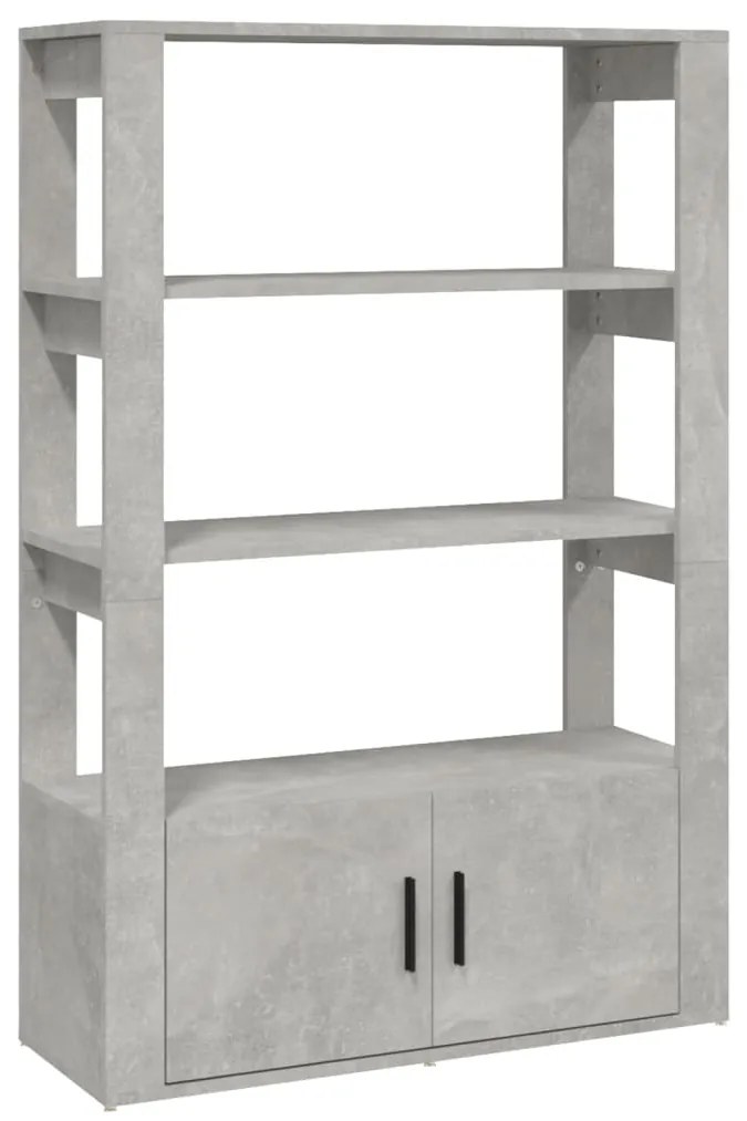 819472 vidaXL Сайдборд, бетонно сив, 80x30x119,5 см, инженерно дърво