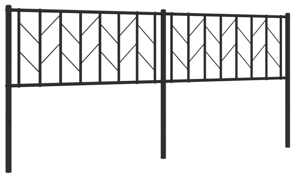 374474 vidaXL Метална резервна табла за легло, черна, 193 см