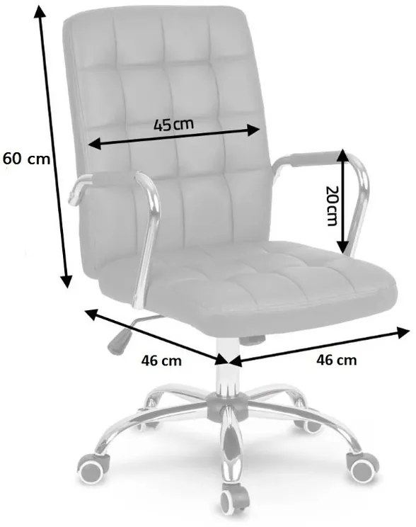 Кожен офис стол в сиво G401