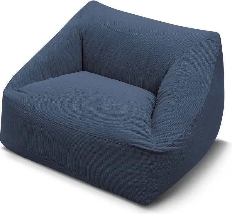 Тъмносин пуф от рипсено кадифе Lilibet – Bobochic Paris