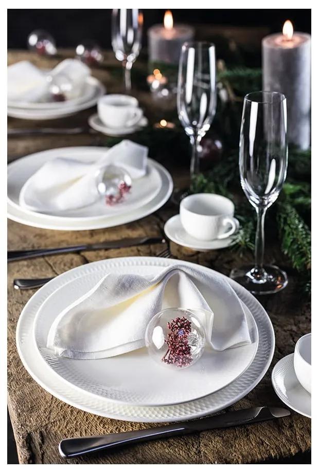Бяла порцеланова десертна чиния Diamonds, ø 18 cm - Maxwell &amp; Williams