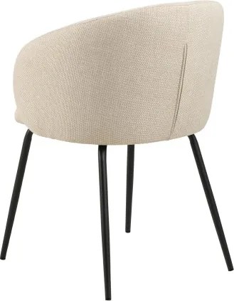 ЦЛЯРА Бежово (тъкан Басэл 24)/черни крака - МОДЕРЕН ТАПИЦИРАН СТОЛ ЛОФТ ЗА ДНЕВНА/ТРАПЕЗАРИЯ/ОФИС