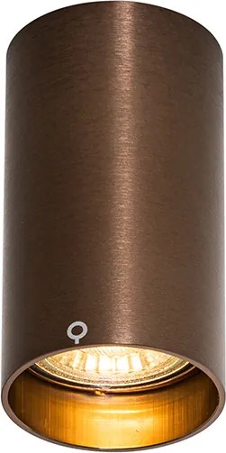 Интелигентен повърхностно монтиран прожектор тъмен бронз вкл. Wifi GU10 50 mm - Tuba