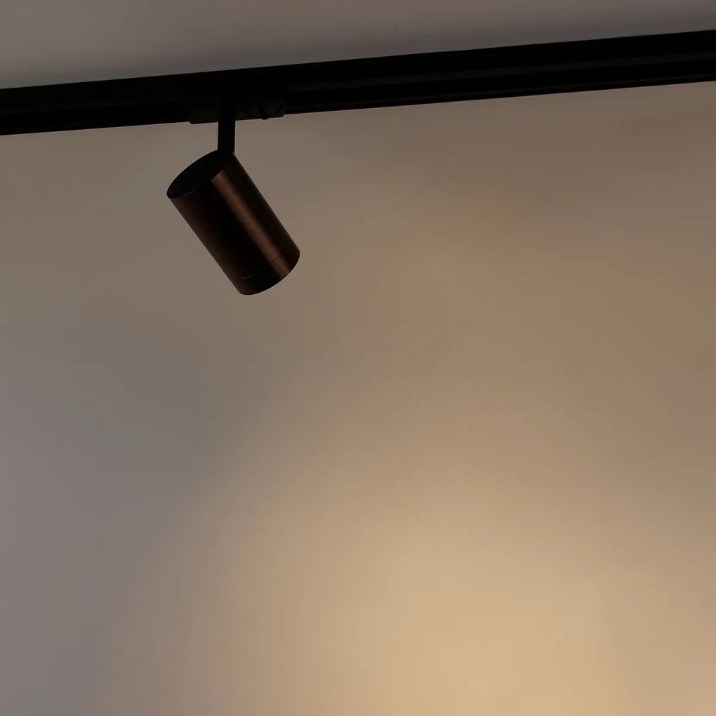 Модерен 1-фазен релсов прожектор тъмно бронз - Jeana