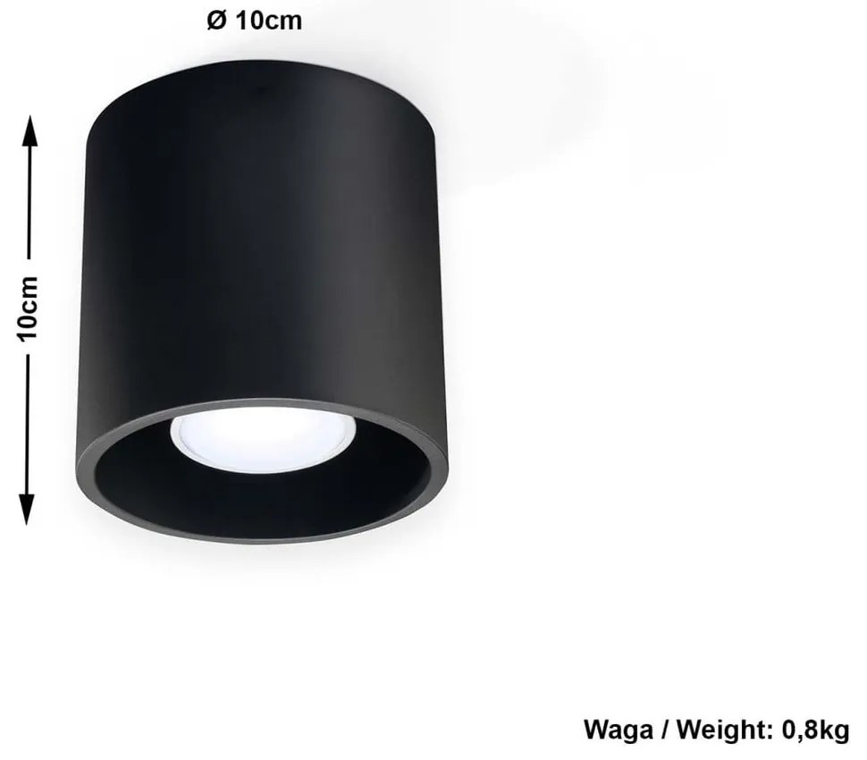 Черно таванно осветително тяло Roda - Sollux