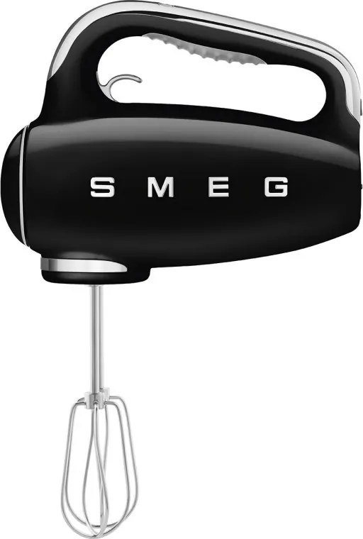 Ръчен миксер SMEG 50's Style HMF01BLEU, 250W, 9 скорости, Турбо, Скрит LED дисплей, Таймер, Аксесоари, Черен