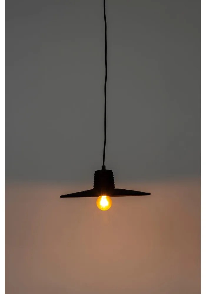 Черно затъмняващо се висящо осветително тяло с ратанов абажур ø 35 cm Balance – Zuiver