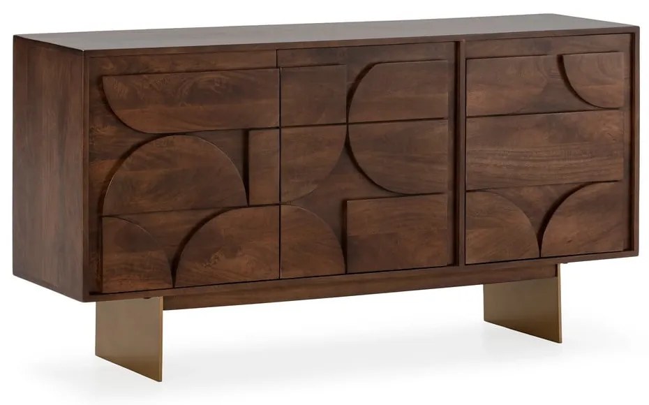 Кафяв скрин от масивно манго 145x76x40 cm Trisha – MOME