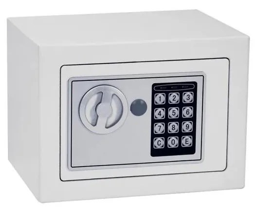 Сейф 4xAA 23x17 см бял/хром