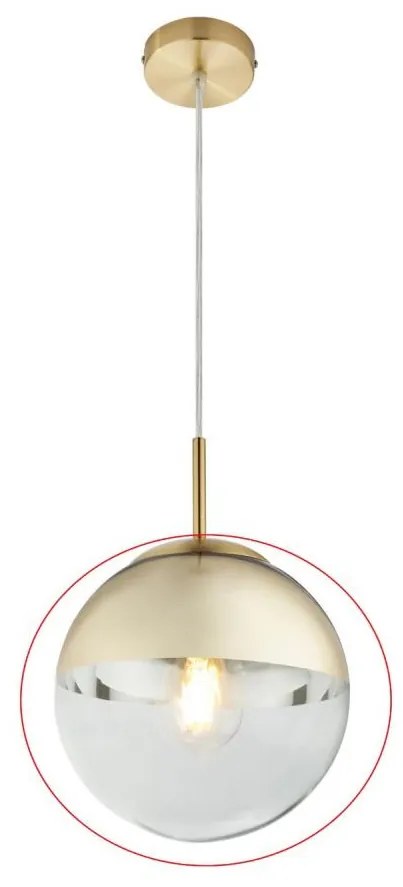 Globo - Резервно стъкло за полилей VARUS E27, златисто, Ø 20 см