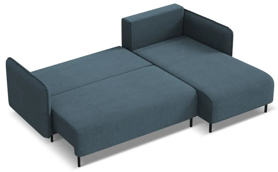 Син разтегателен ъглов диван с място за съхранение (десен ъгъл) Luana – Makamii