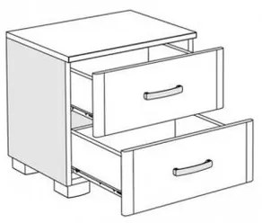 Нощно шкафче MATIS 2F  - 4 цвята