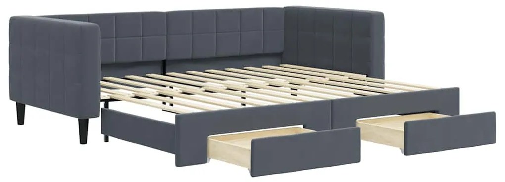3196740 vidaXL Дневно легло с уширение и чекмеджета, без матрак, 90x200 см