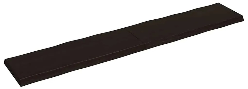 364053 vidaXL Плот за маса тъмнокафяв 220x40x(2-6) см обработен масивен дъб