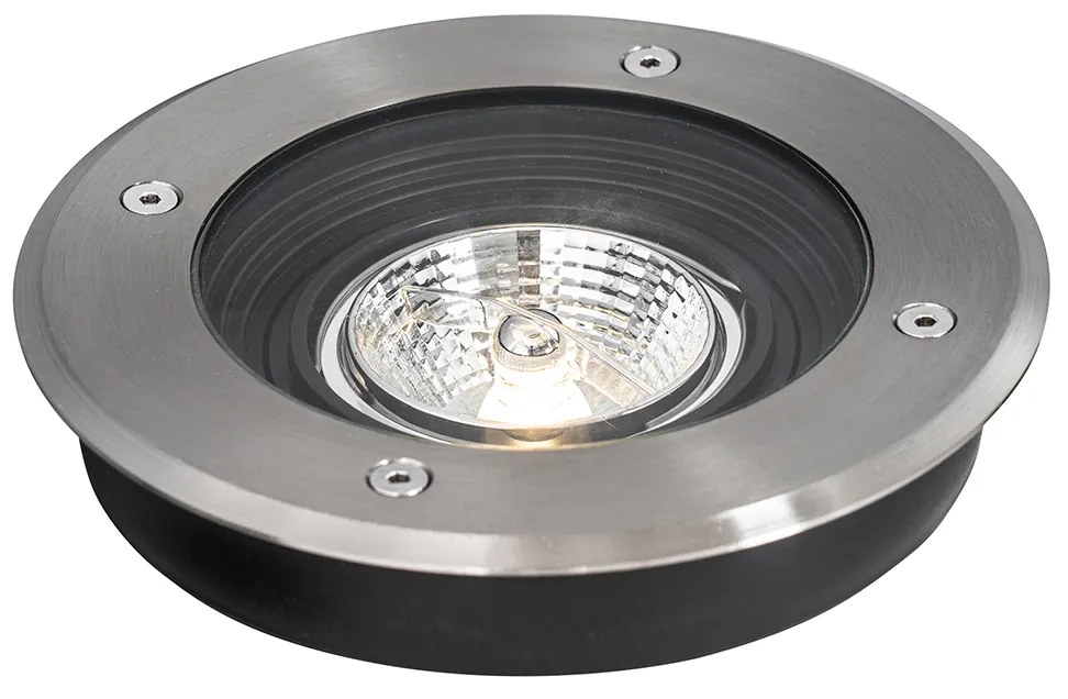 Комплект от 6 модерни външни наземни прожектори стомана AR70 регулируеми IP65 - Delux