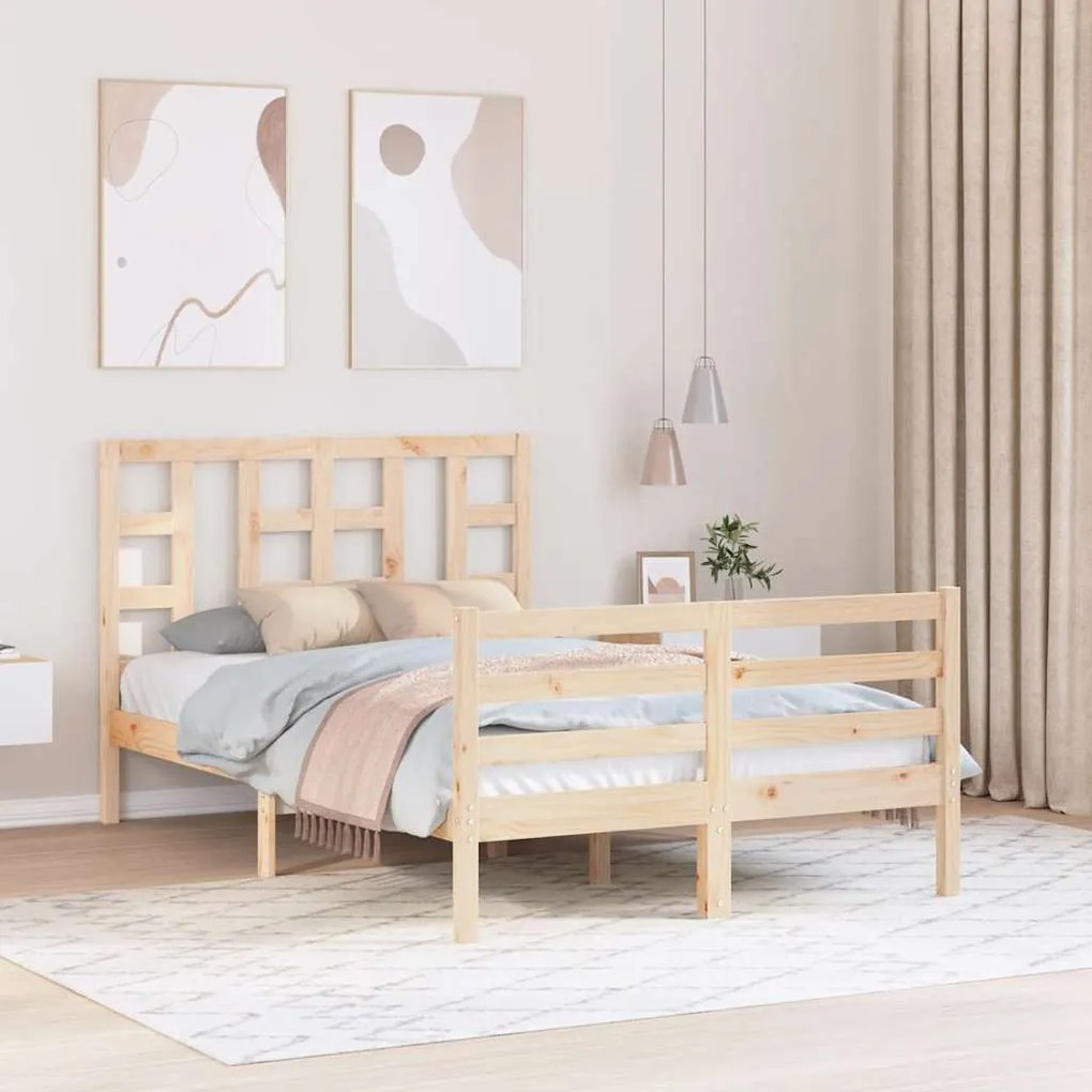 3193916 vidaXL Рамка за легло с табла, 120х200 см, масивно дърво