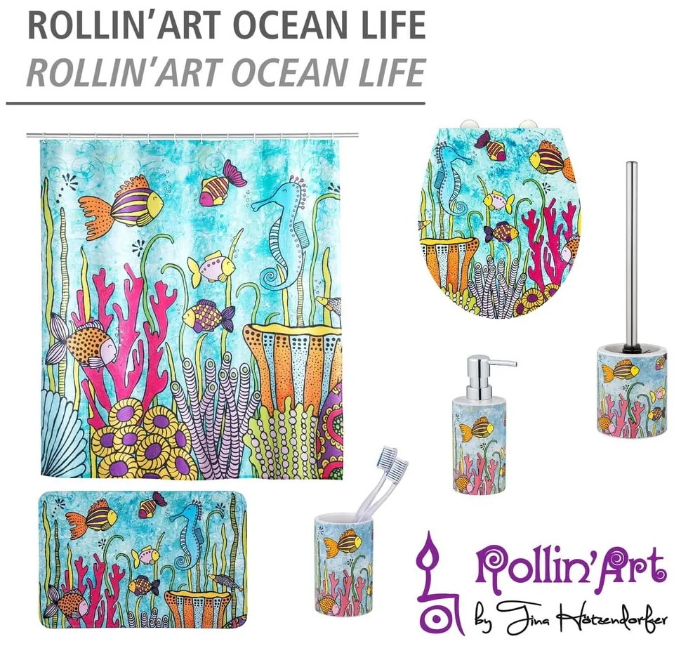 Керамична четка за тоалетна Rollin'Art Ocean Life – Wenko