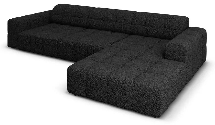 Антрацитен ъглов диван (десен ъгъл) Chicago - Cosmopolitan Design