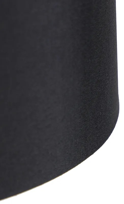 Модерна подова лампа черна с абажур - Lofty