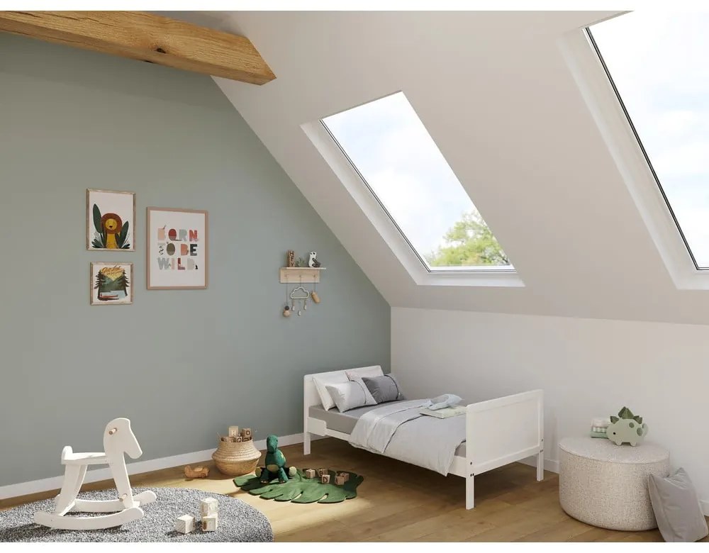 Бяло детско креватче 70x140 cm от масивна дървесина Alkmaar – Germania