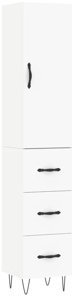 3198881 vidaXL Висок шкаф, бял, 34,5x34x180 см, инженерно дърво