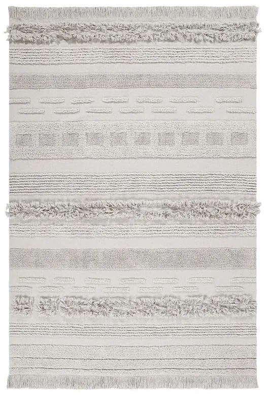 Светлосив и кремав ръчно изработен памучен килим подходящ за пране 170x240 cm Air Natural – Lorena Canals