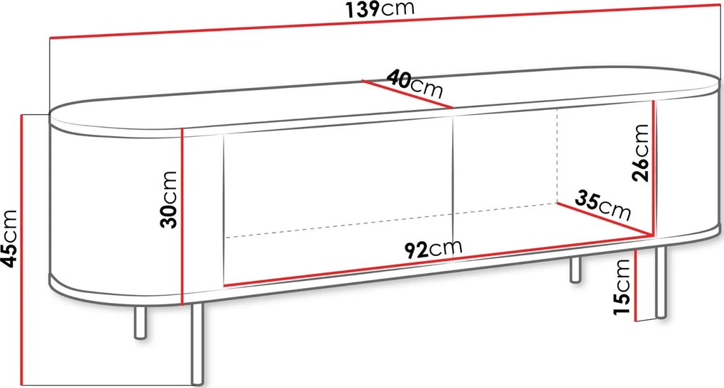 ТВ шкаф Lygrint I-черен мрамор - черно