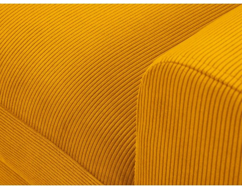 Разтегателен ъглов диван с място за съхранение от рипсено кадифе в цвят горчица (ляв ъгъл) Kyoto – Cosmopolitan Design