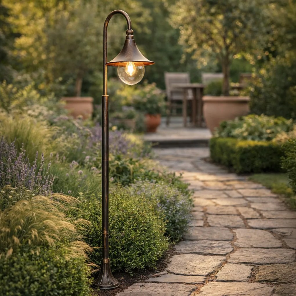 Класически външен фенер антично злато 125 см IP44 - Daphne