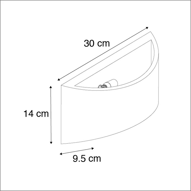 Индустриален стенен аплик сив бетон - Creil