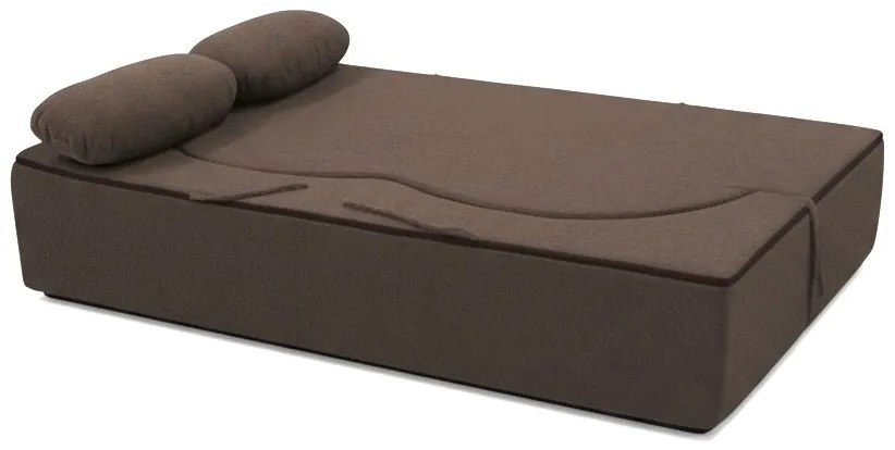 Кафяв компресиран разтегателен диван с размери 200 x 80 cm