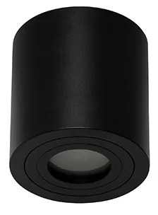 Модерен кръгъл таванен спот черен IP44 - Capa