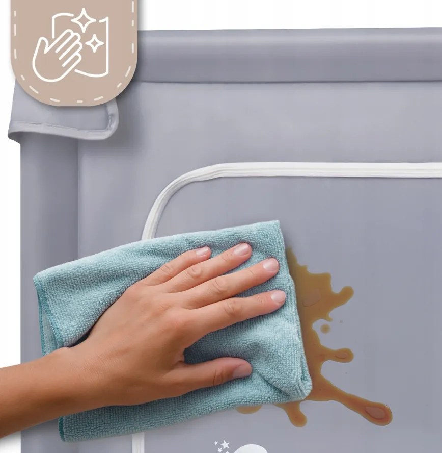 Сиво детско креватче за пътуване 120 x 120 cm