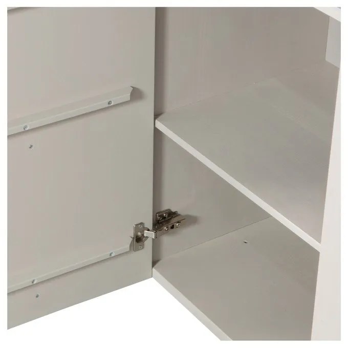 Кремав нисък модулен скрин от борова дървесина 200x85 cm Basu - WOOOD