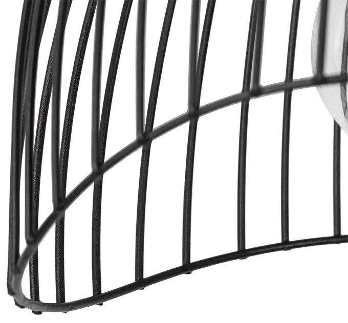 Дизайнерска таванна лампа черна тел 20 см - Pua