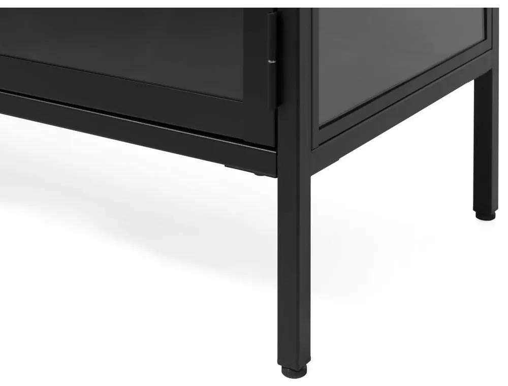 Черна метална маса за телевизор 132x52 cm Carmel - Unique Furniture